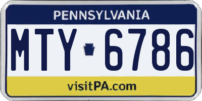PA license plate MTY6786