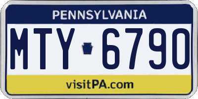 PA license plate MTY6790