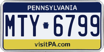 PA license plate MTY6799
