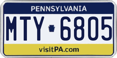 PA license plate MTY6805