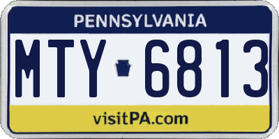 PA license plate MTY6813