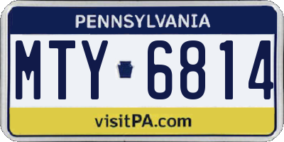 PA license plate MTY6814