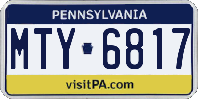 PA license plate MTY6817