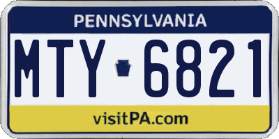 PA license plate MTY6821