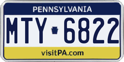 PA license plate MTY6822