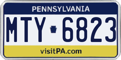 PA license plate MTY6823