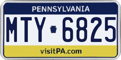 PA license plate MTY6825
