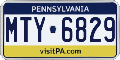 PA license plate MTY6829