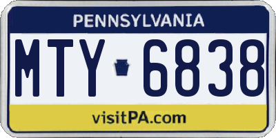 PA license plate MTY6838