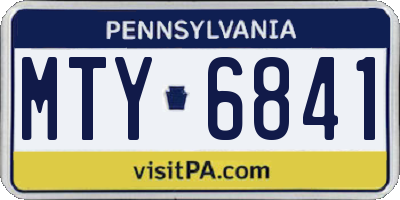 PA license plate MTY6841
