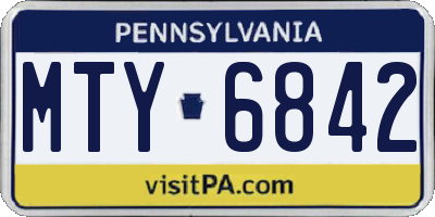 PA license plate MTY6842