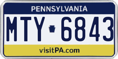 PA license plate MTY6843