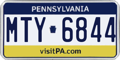 PA license plate MTY6844
