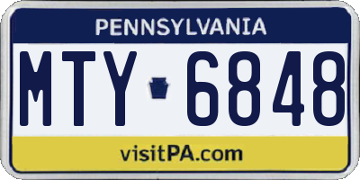 PA license plate MTY6848