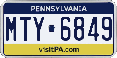 PA license plate MTY6849
