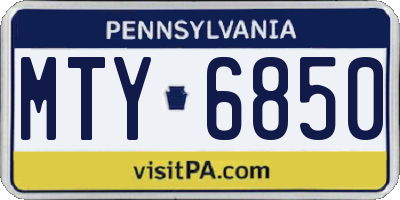PA license plate MTY6850