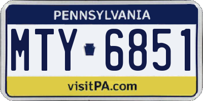 PA license plate MTY6851