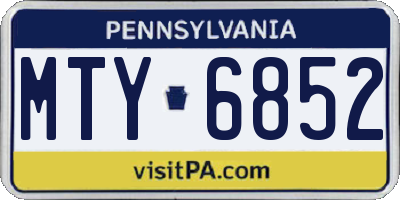 PA license plate MTY6852