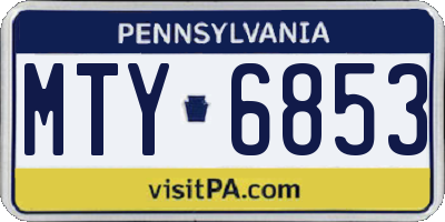 PA license plate MTY6853