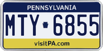 PA license plate MTY6855