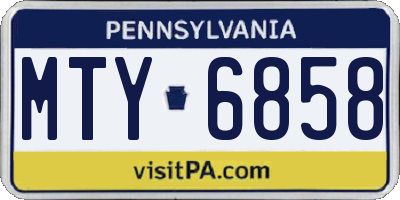PA license plate MTY6858