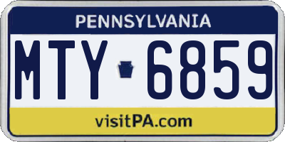 PA license plate MTY6859