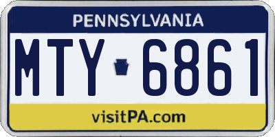 PA license plate MTY6861