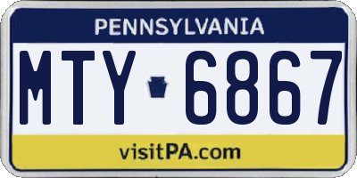 PA license plate MTY6867