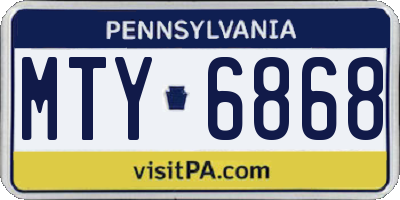 PA license plate MTY6868