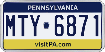 PA license plate MTY6871