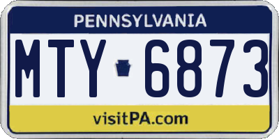 PA license plate MTY6873