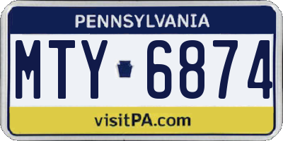 PA license plate MTY6874