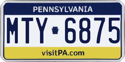 PA license plate MTY6875