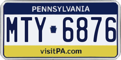 PA license plate MTY6876