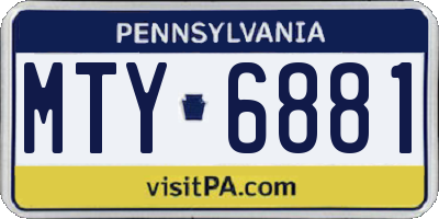 PA license plate MTY6881