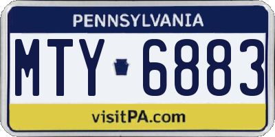 PA license plate MTY6883