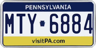 PA license plate MTY6884