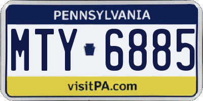 PA license plate MTY6885
