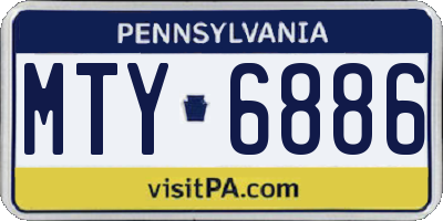 PA license plate MTY6886