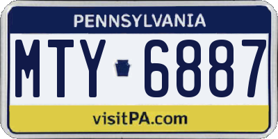 PA license plate MTY6887