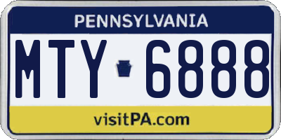 PA license plate MTY6888