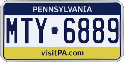 PA license plate MTY6889