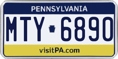PA license plate MTY6890