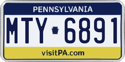 PA license plate MTY6891