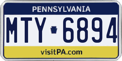 PA license plate MTY6894