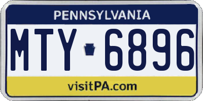 PA license plate MTY6896