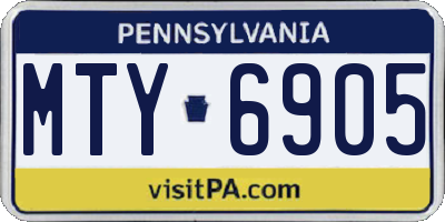 PA license plate MTY6905