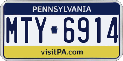 PA license plate MTY6914