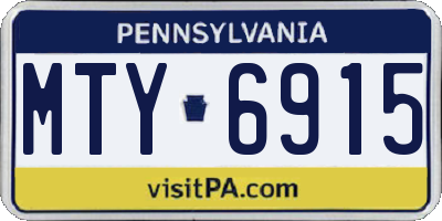 PA license plate MTY6915