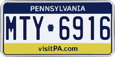 PA license plate MTY6916